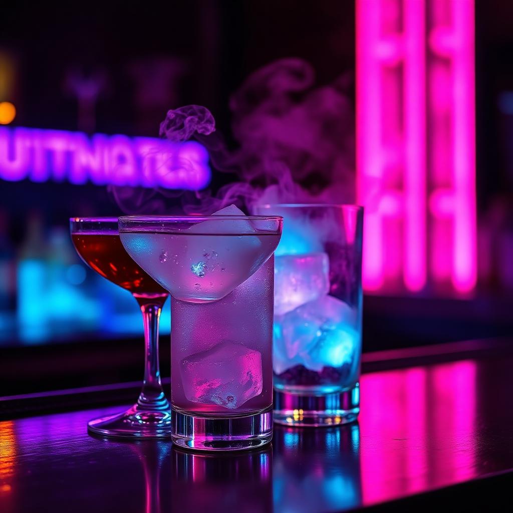 Signature craft cocktails on the bar